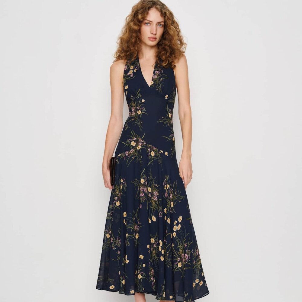 Reformation Petites Briony Dress Blue - Size 6P